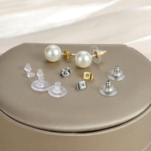 500PCS Earring Backs for Studs, Clear Plastic Hypoallergenic Metal 7 Styles