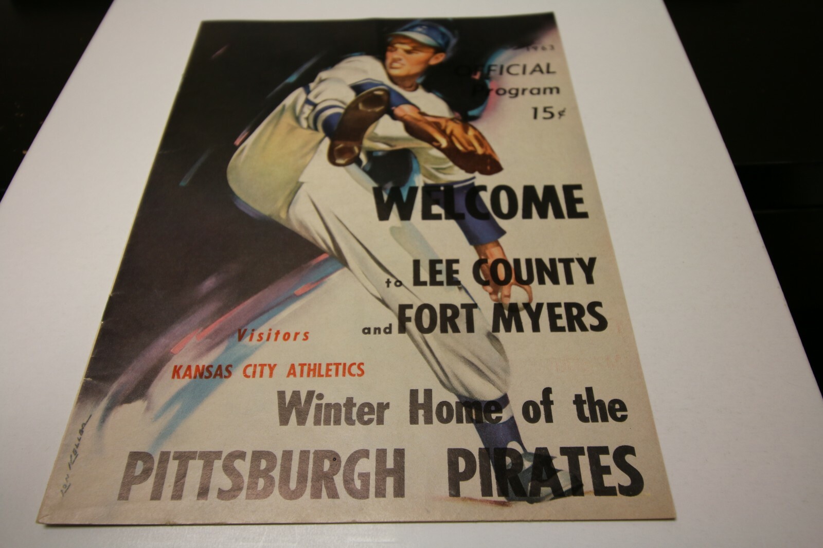 1963 PITTSBURGH PIRATES MLB SCOREBOOK PROGRAM VS. KANSAS CITY ATHLETICS SPRING