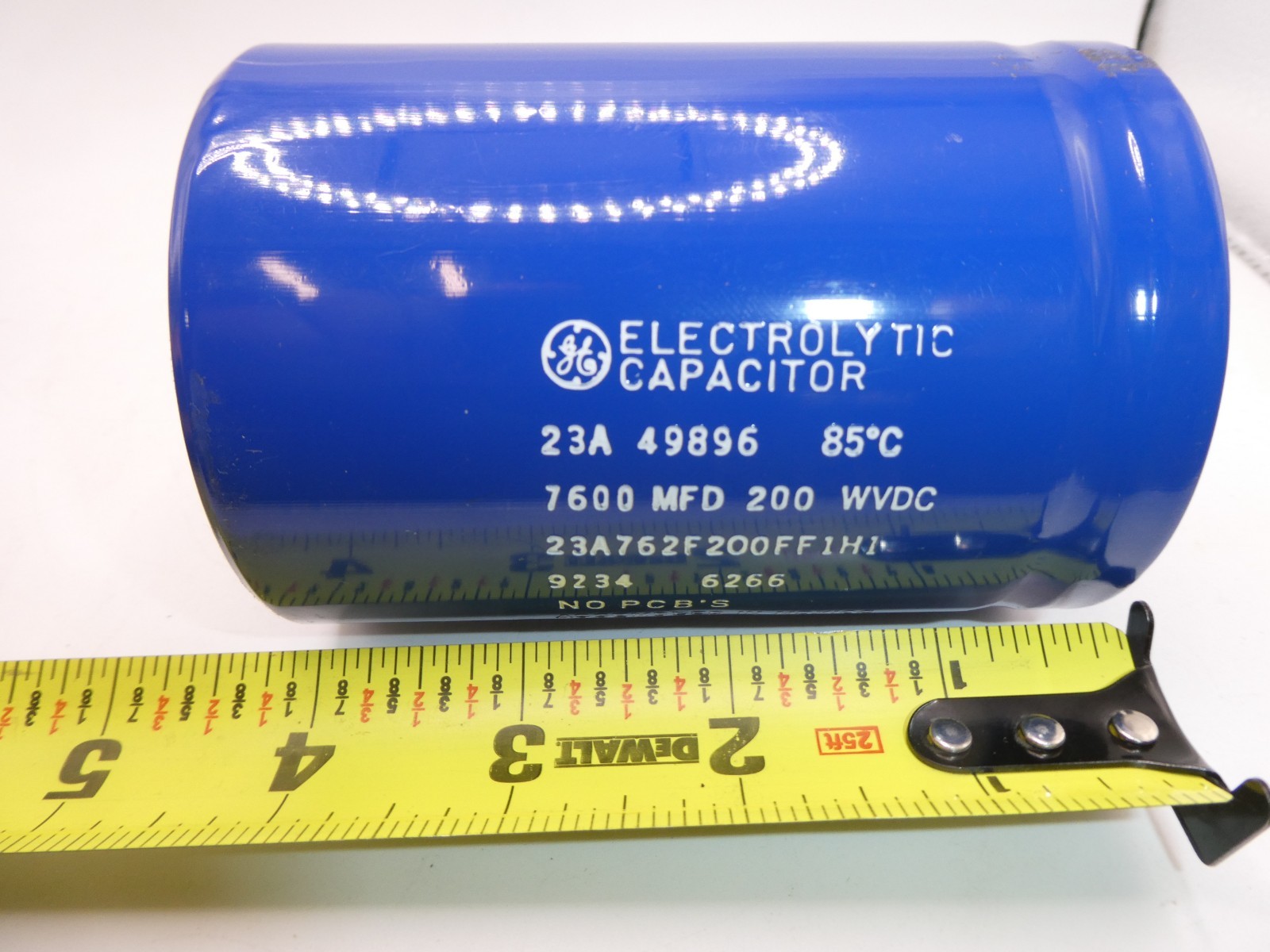GE Electrolytic Capacitor 23A762F200FF1H1 7600MFD 200VDC