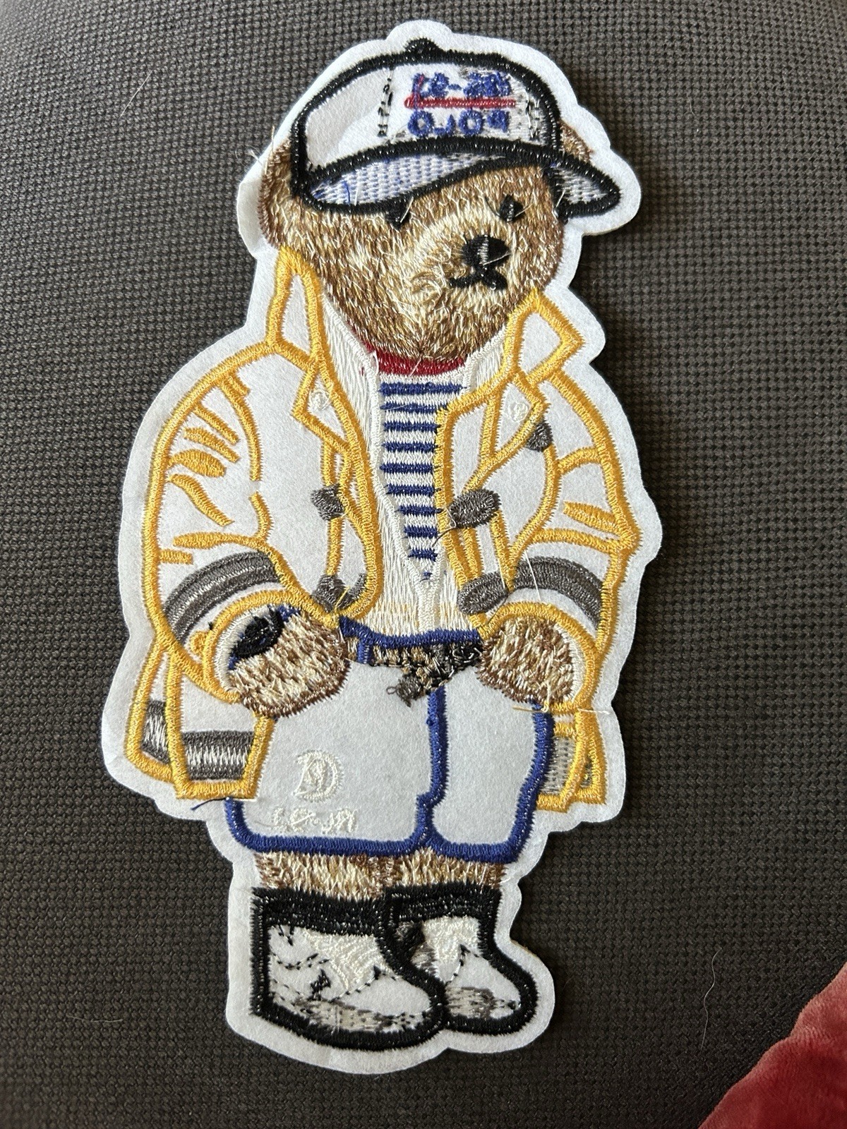 Polo Ralph Lauren 7.5”X 3.8”Yellow RL-93 Bear Embroidered patches