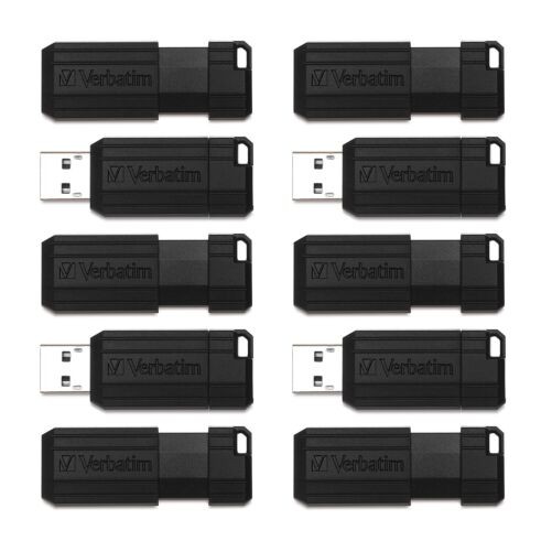 VERBATIM CORPORATION 70062 32GB PINSTRIPE USB FLASH DRIVE BLACK 10PK BUSINESS PA