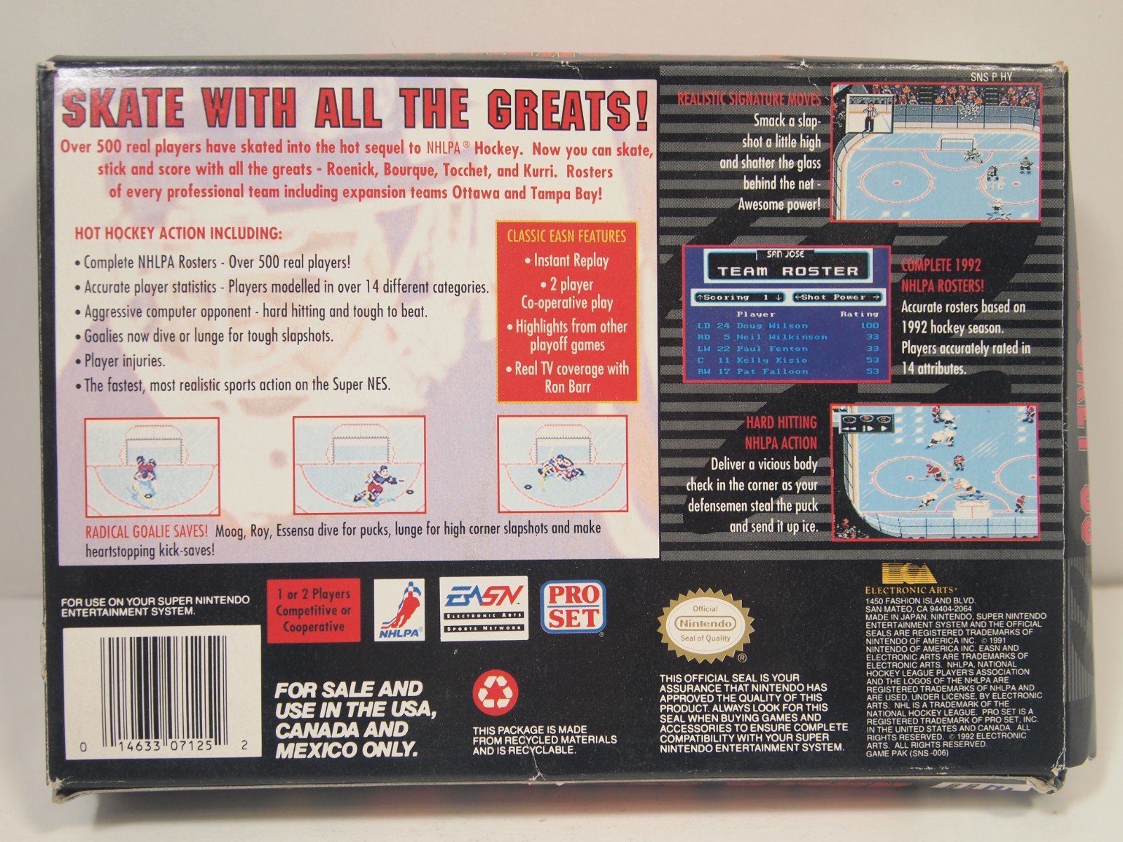 NHLPA Hockey 93 (Super Nintendo | SNES) Authentic BOX ONLY
