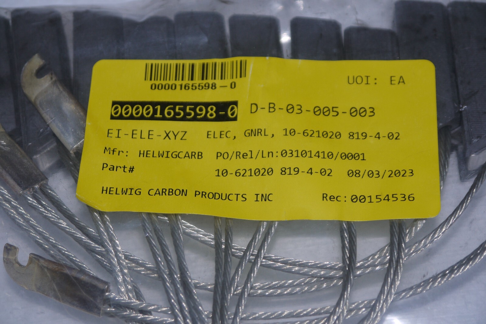 Helwig Carbon Products 10-621020-819-4-02 Carbon Motor Brush New