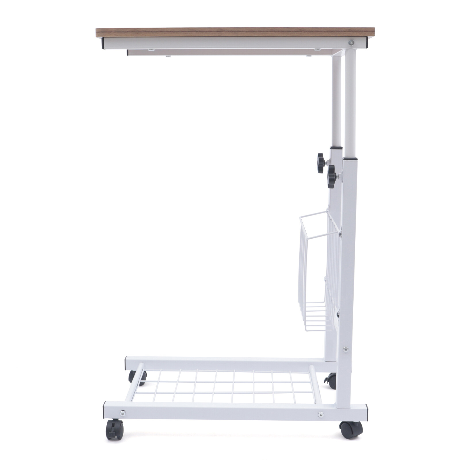 Bedside Sofa Side Table Wheels Hospital Overbed Rolling Tray Adjustable Height