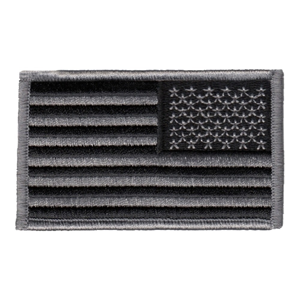 USA American Flag Patch 3”X 2” Military Patch - Right Side - Silver Black