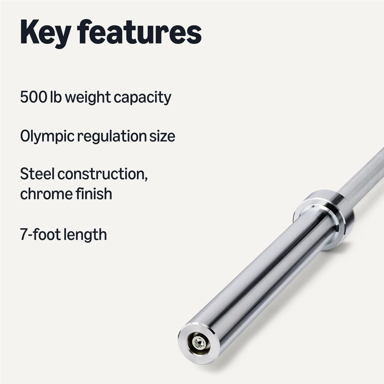 Amazon Basics 7ft Olympic / 35lb Bar, 2" Diameter, Chromed