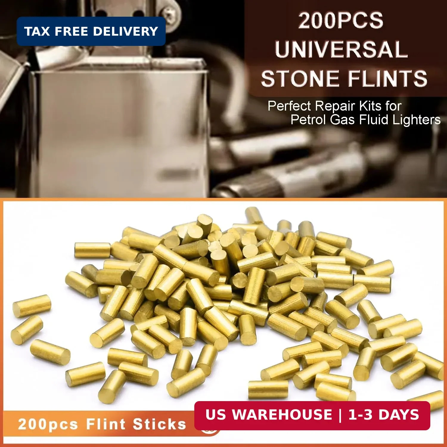 200 Pcs Lighter Flints Universal Lighter Replacement Flint Refills, Premium...