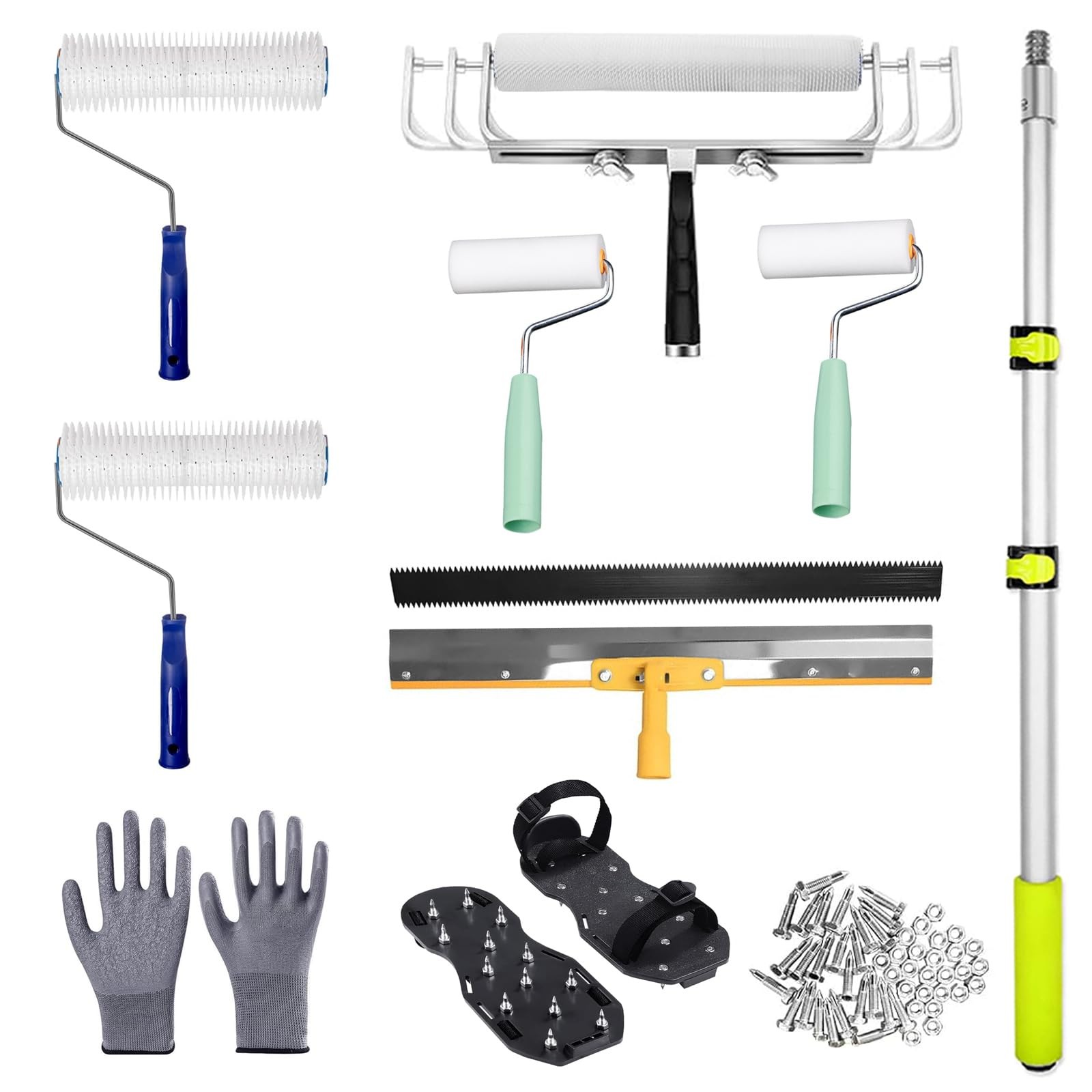 Self-Levelling Cement Tool Kit, Epoxy Floor Kit, Spike Roller for Self Leveli...