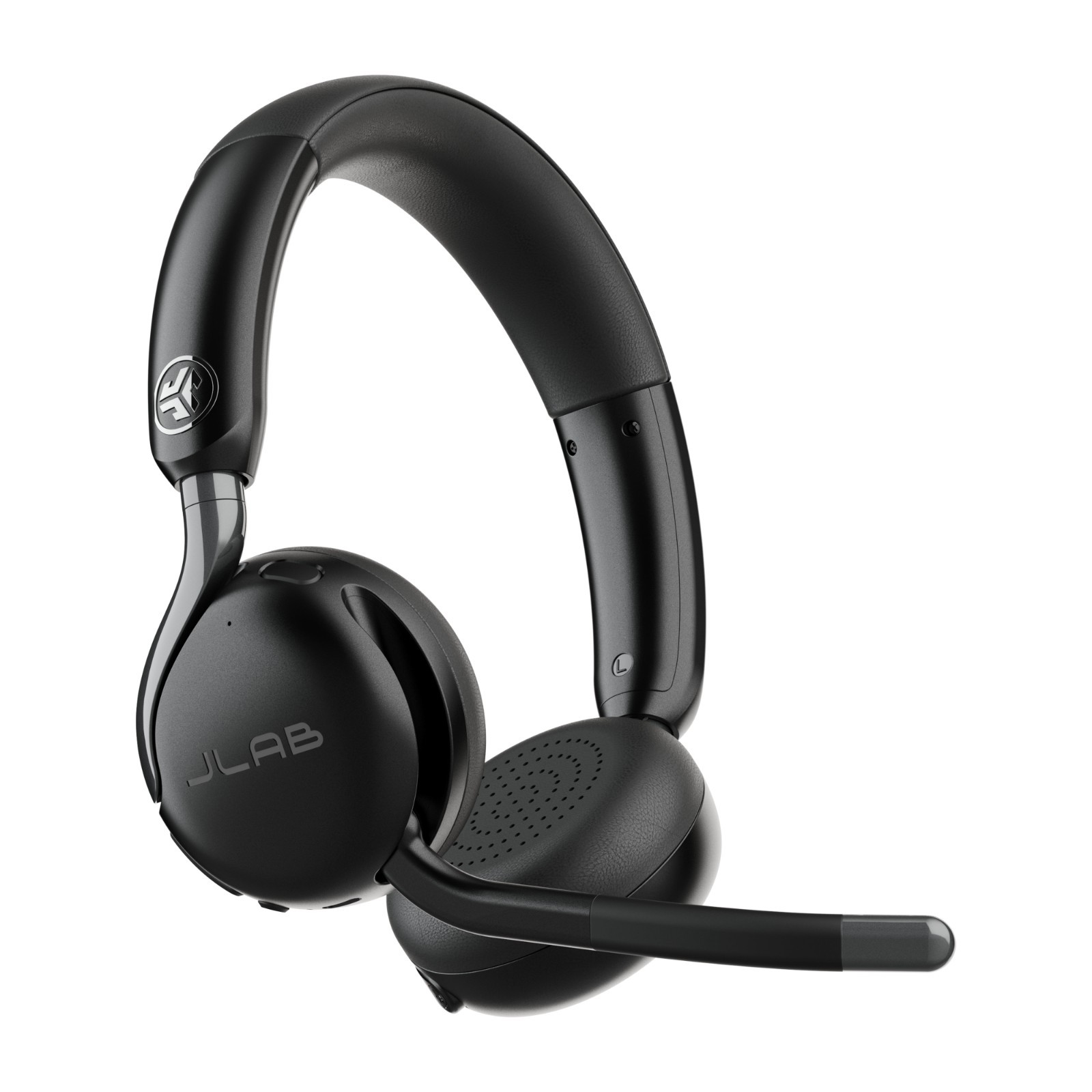 JLab GO Work 3 Wireless On-Ear Headset, Boom Mic, USB Dongle Connection