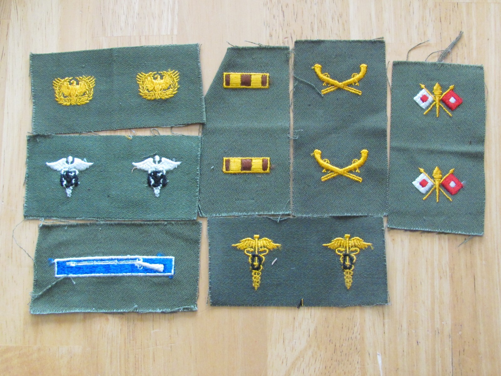 US MILITARY VIETNAM WAR PERIOD 7 EMBROIDERY PRODUCTION CUTOUT PATCHES
