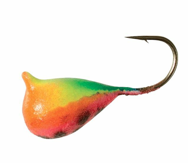 Clam Drop Jig 1/64 oz - Chart Pink Glow Spot Tungsten Ice Fishing Jig