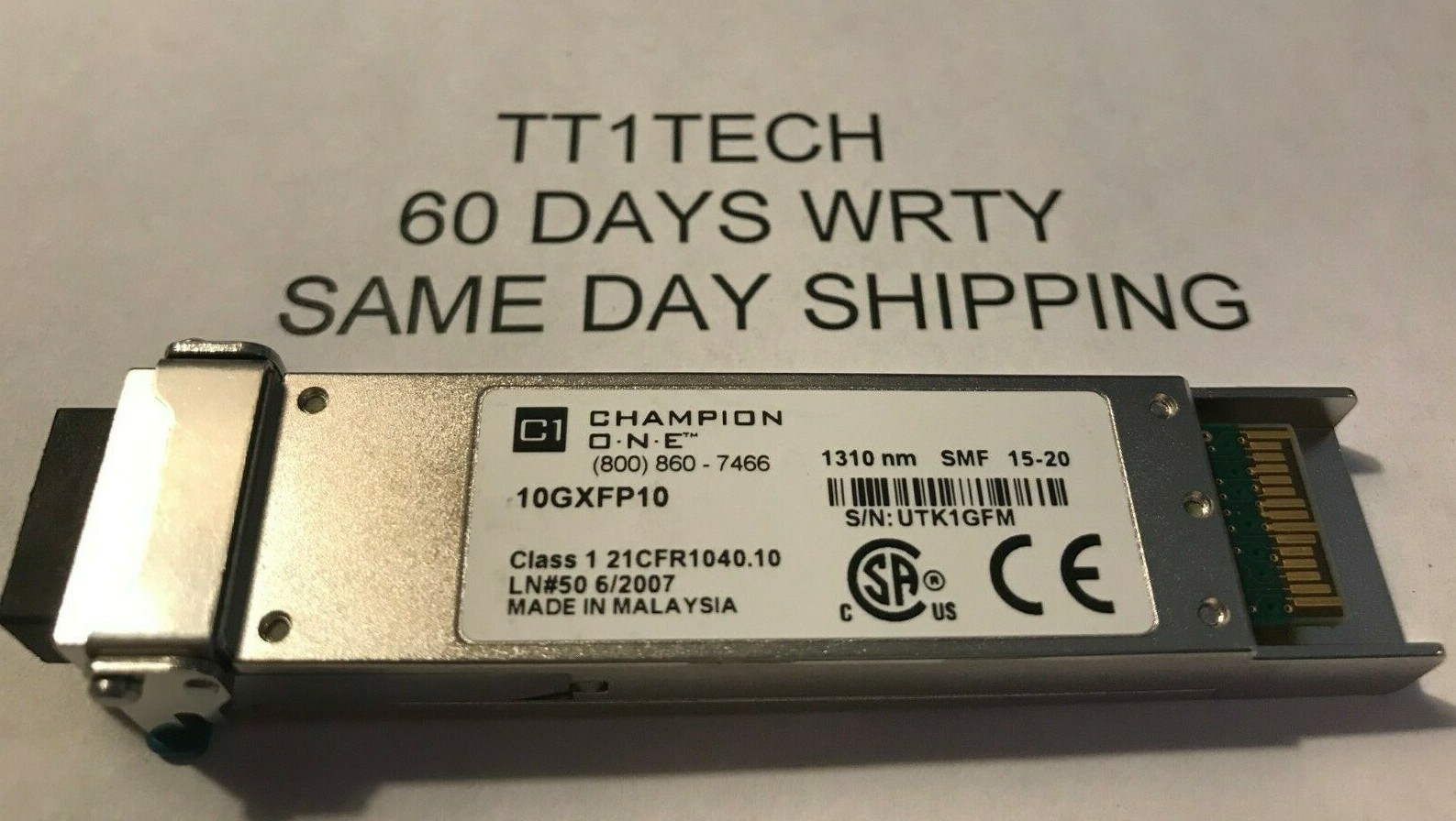 CHAMPION ONE 10G XFP 10KM SMF 1310 NM 10GXFP10 FIBER OPTICS LASER