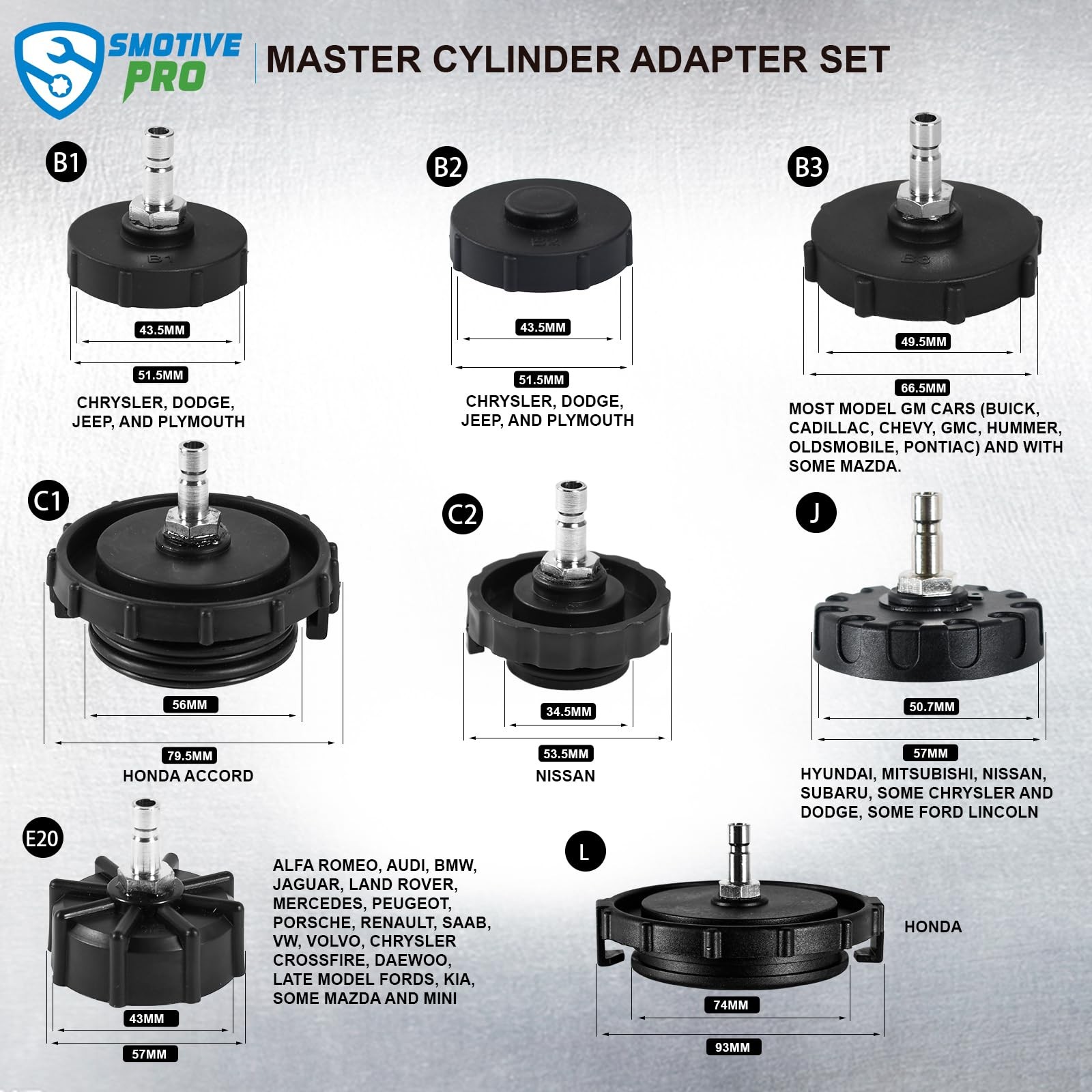 12pcs Brake Master Cylinder Bleeder Adapter Kit