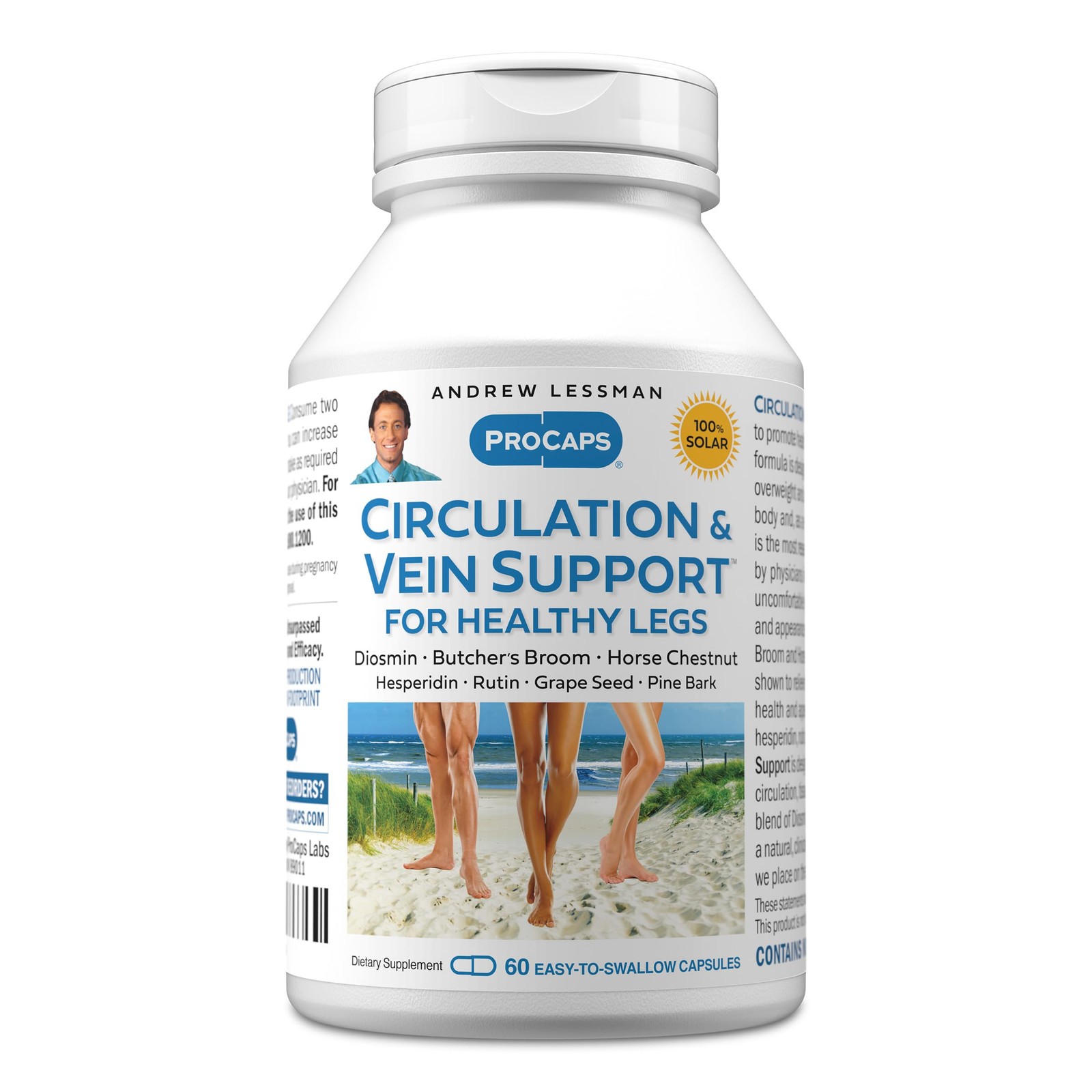 ANDREW LESSMAN Circulation, Vein Support for 60 Count (Pack of 1), Red