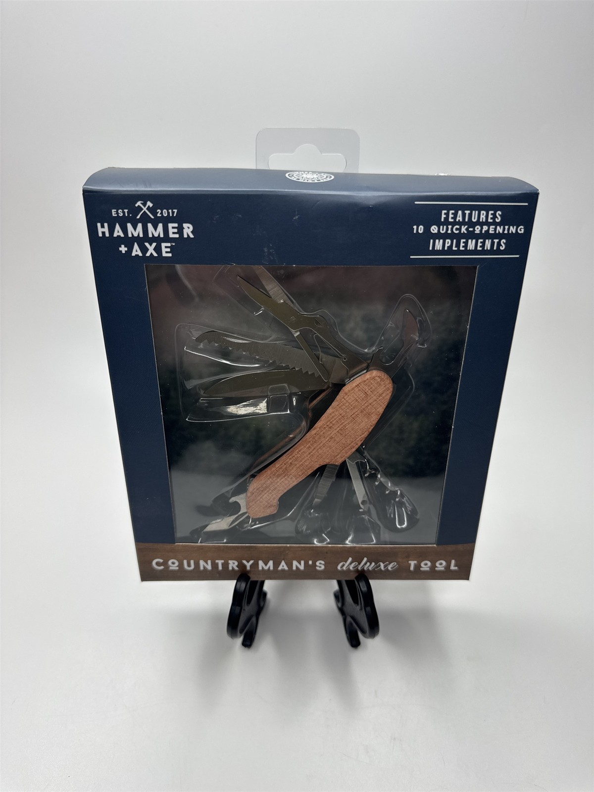 Hammer & Axe Brand Countryman's Deluxe Tool Features 10 Quick-Opening Tools Gift