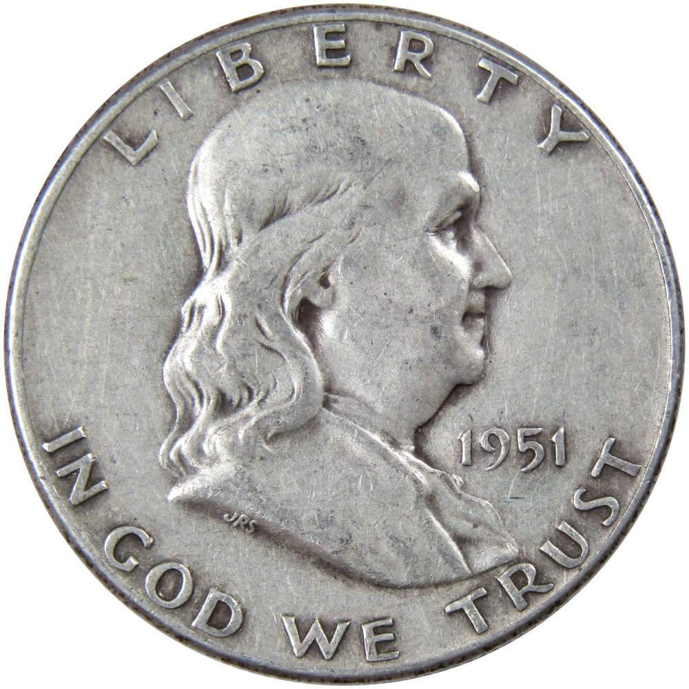 1951 Franklin Silver Half Dollar VF Very Fine 50c Coin Collectible