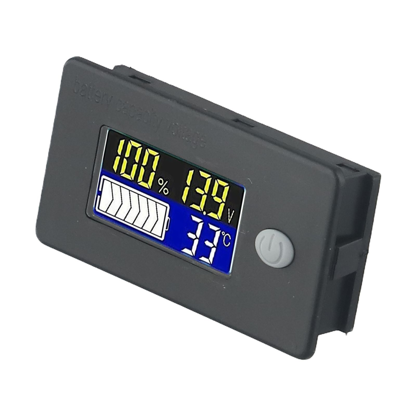 Enhanced Battery Capacity Indicator Meter LCD Display Temperature Reading 12V