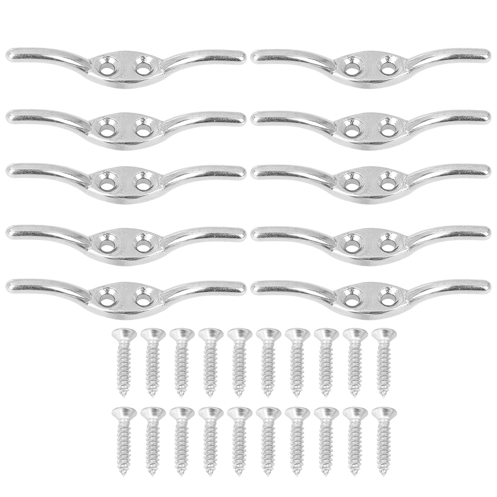 10 Set 2 Inch Marine 316 Stainless Steel Rope Boat Deck Flagpole Cleat Hook w...