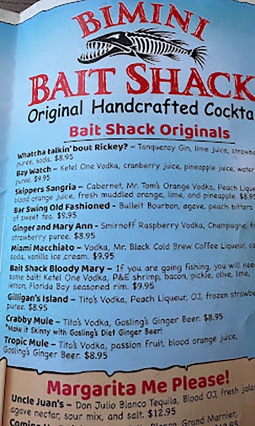 Bimini Bait Shack Gift Certificate $200 Punta Rassa Florida