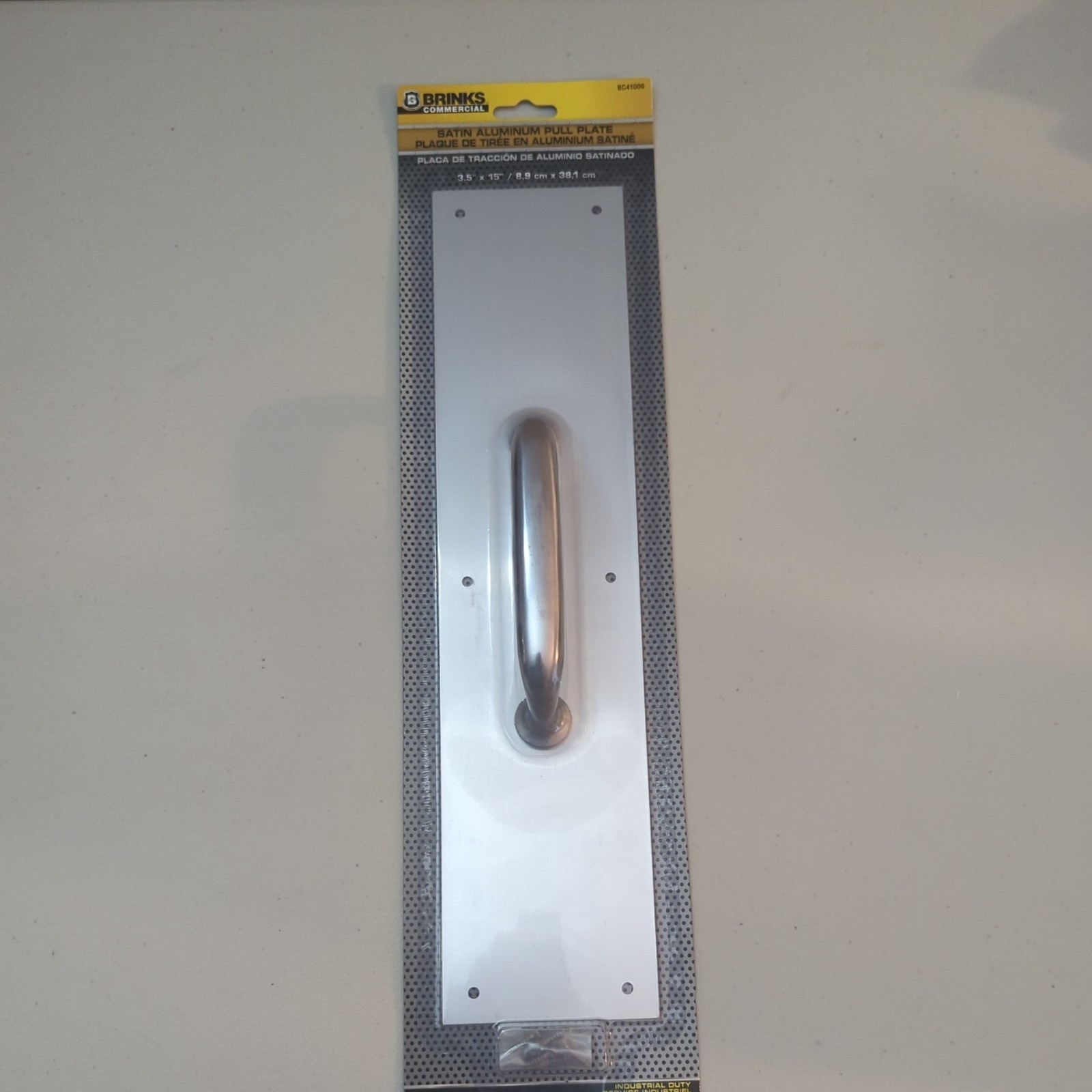 Commercial 15" BRINKS Pull Plate Satin Aluminum Finish Commercial - BC41006, New