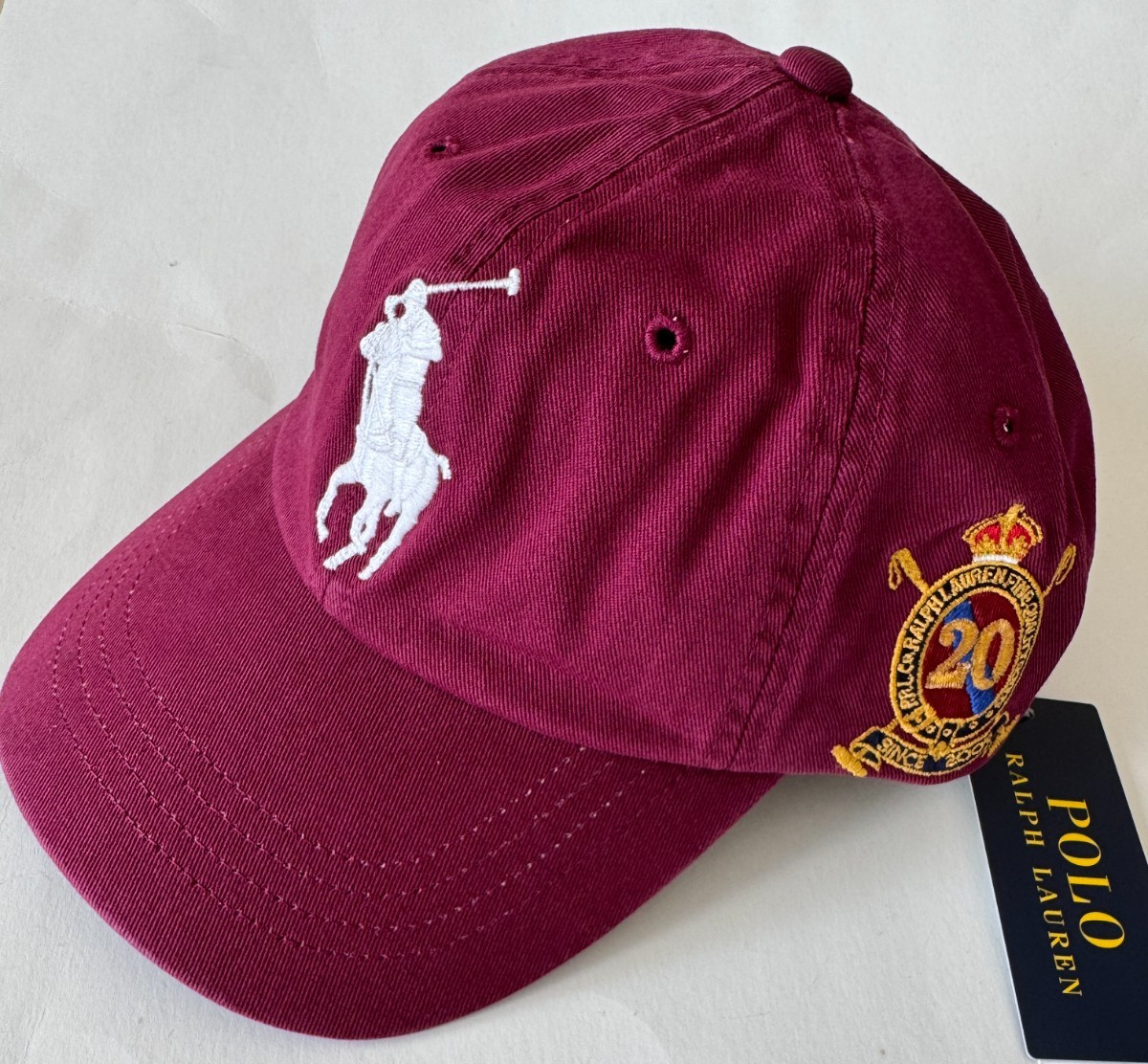 Polo Ralph Lauren Big Pony 20th Anniversary Ball Cap Hat Classic Wine