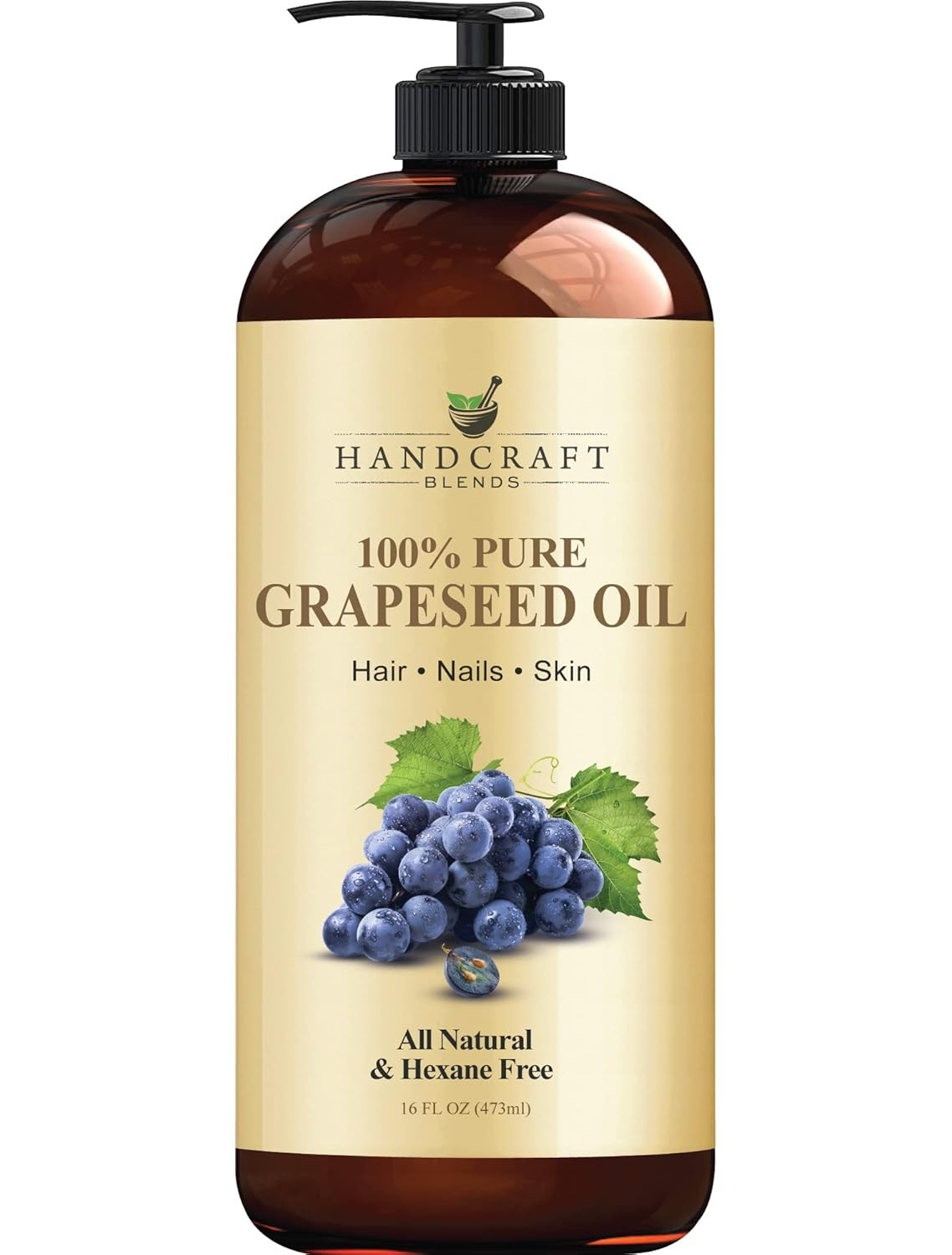Handcraft Blends Grapeseed Oil - Cold-Pressed 16 Fl Oz - 16 (Pack of 1)