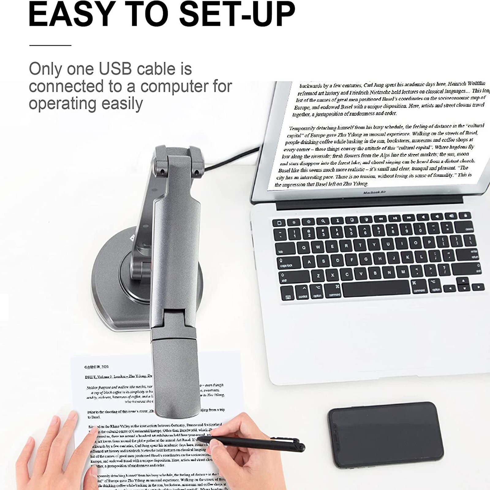 Joyusing V500S 8MP Document Camera, Book and A3 Scanner Live Online Presentation