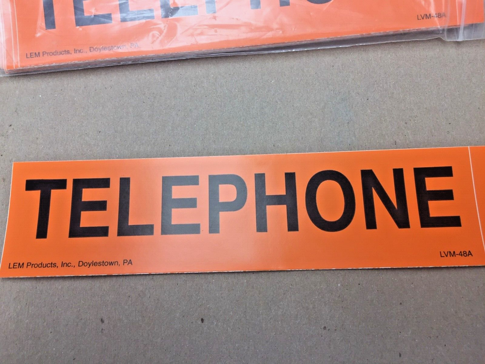 LEM LVM-48A Conduit Marker, Legend "TELEPHONE"  9 In