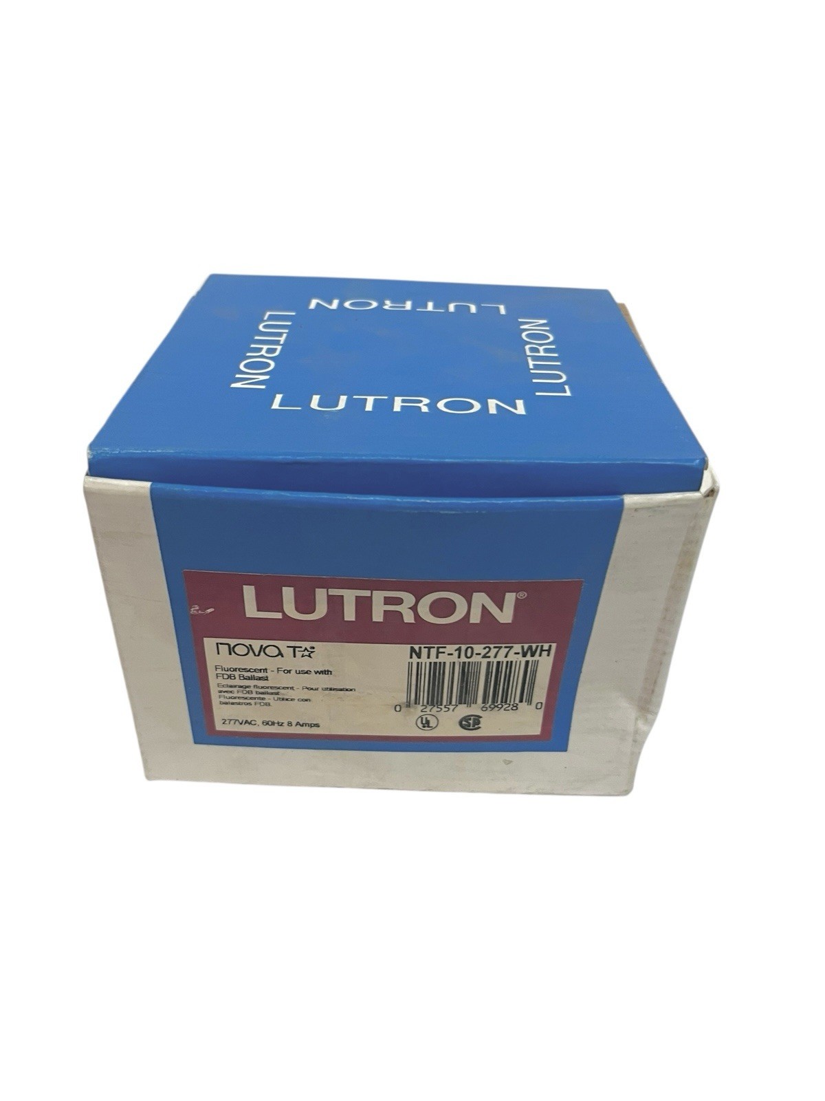 Lutron Nova® Single-Pole Large Dimmer Switch 277V 20 Lamps NF-10-277-WH
