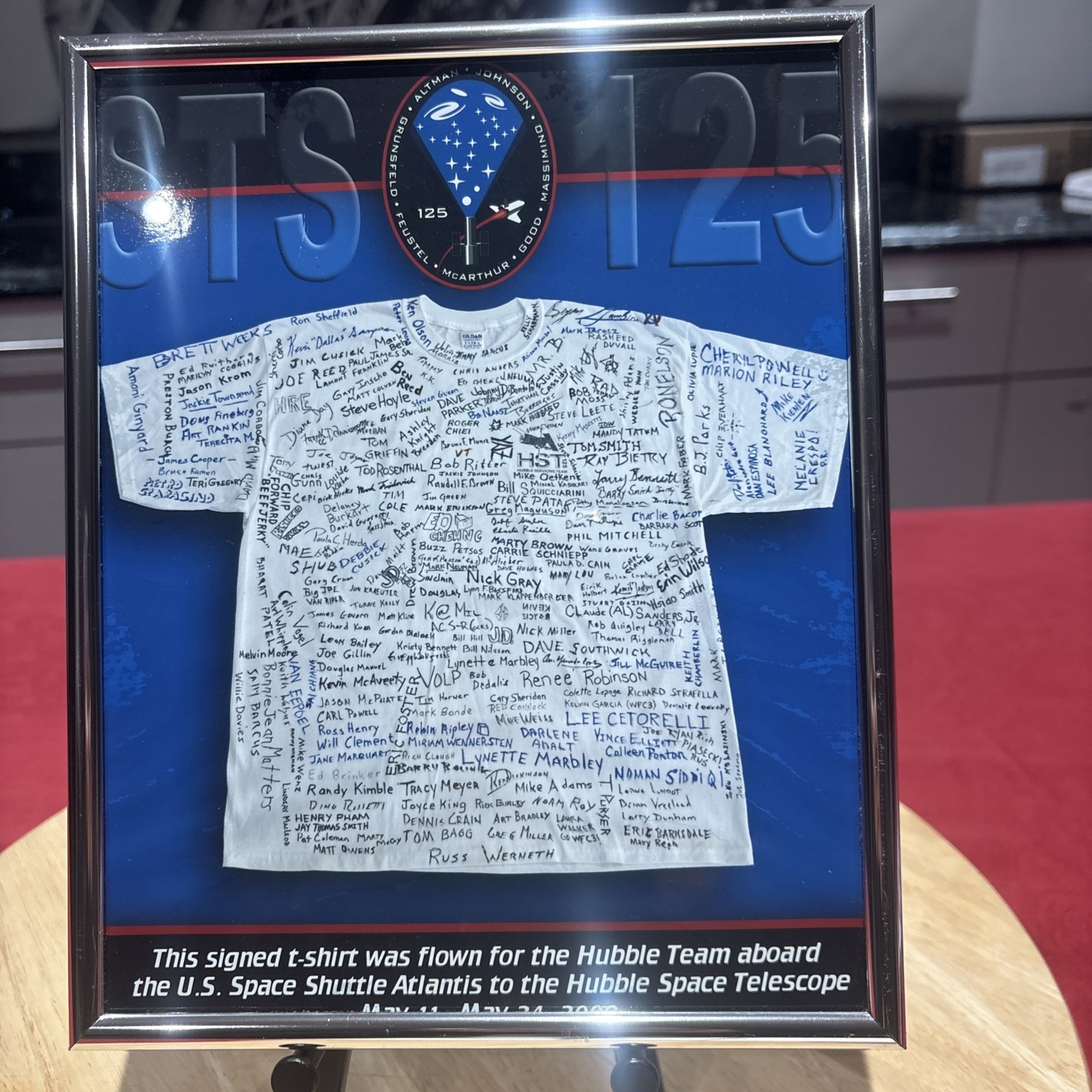 Signed T shirt Was Flown For The Team Aboard The US Space Shuttle Print 8”x10”