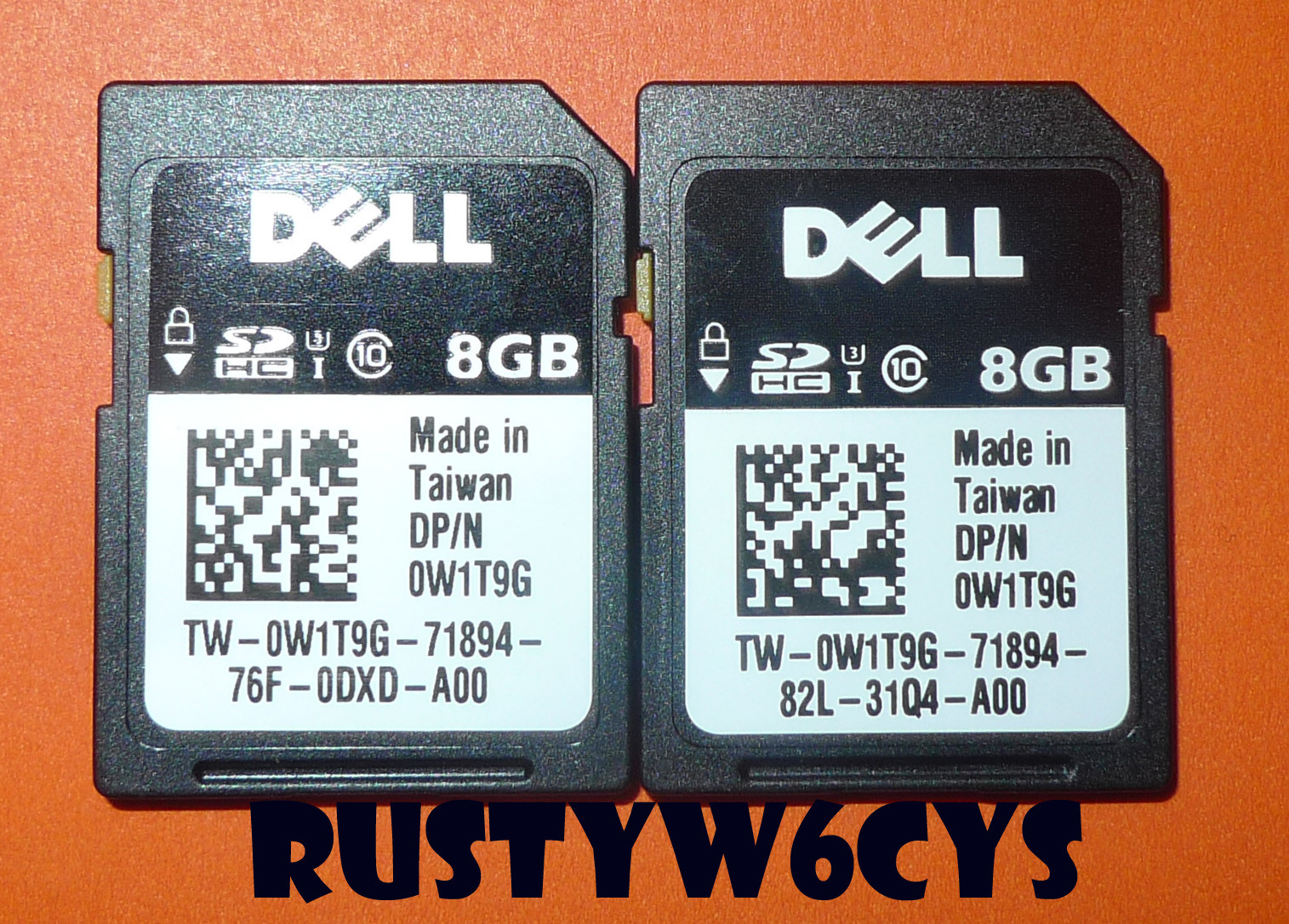 LOT OF 2 Genuine Dell 8GB iDRAC vFlash SD Card 5NMDY 385-BBJN W1T9G