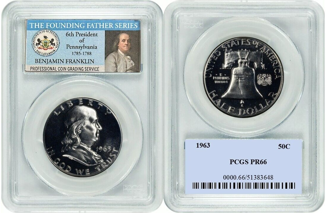 1963 Franklin Half Dollar 50C PCGS PR66