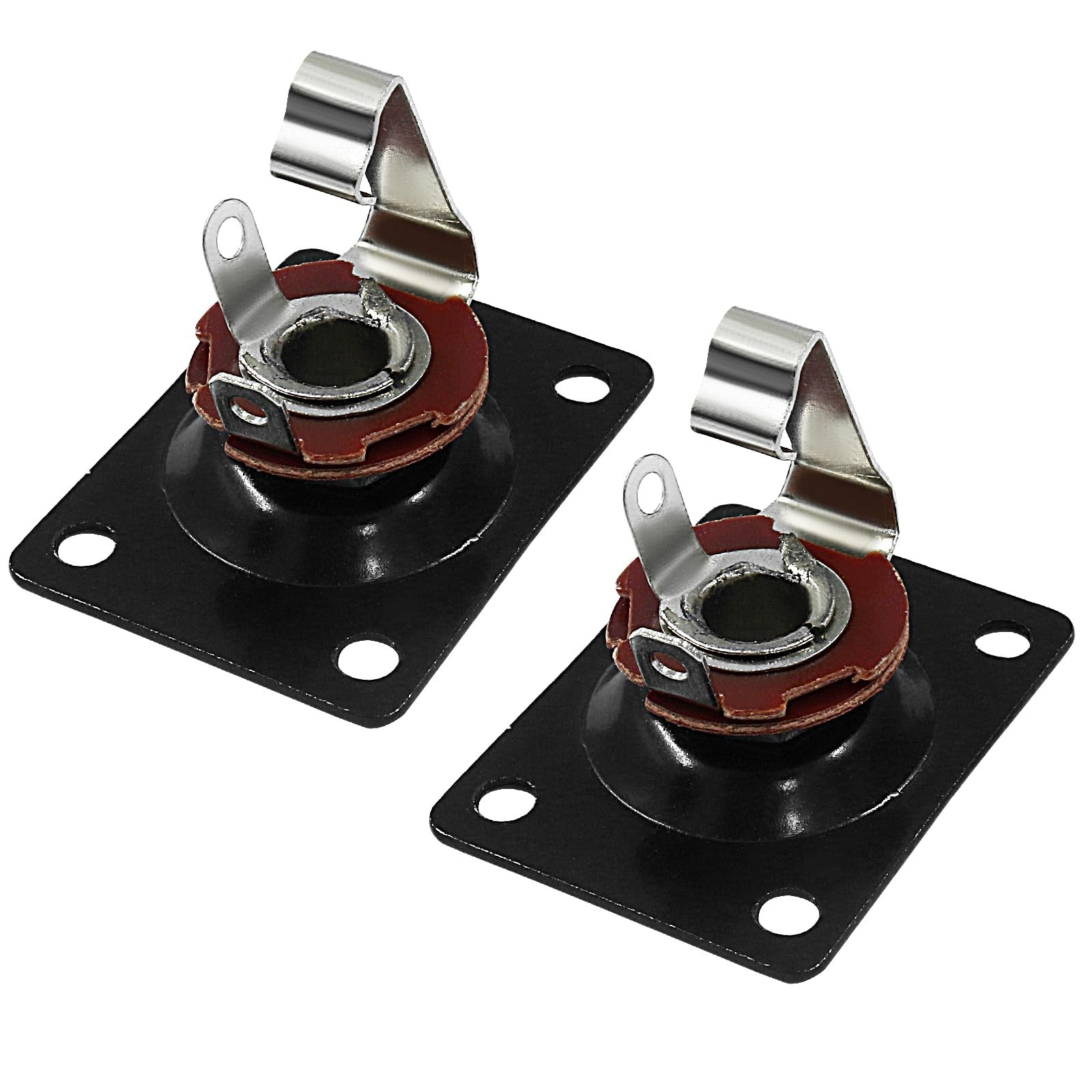 2Pcs Metal Output Jack 1/4 Inch Bass Jack Plate, Black Input Jack Plate Guita...