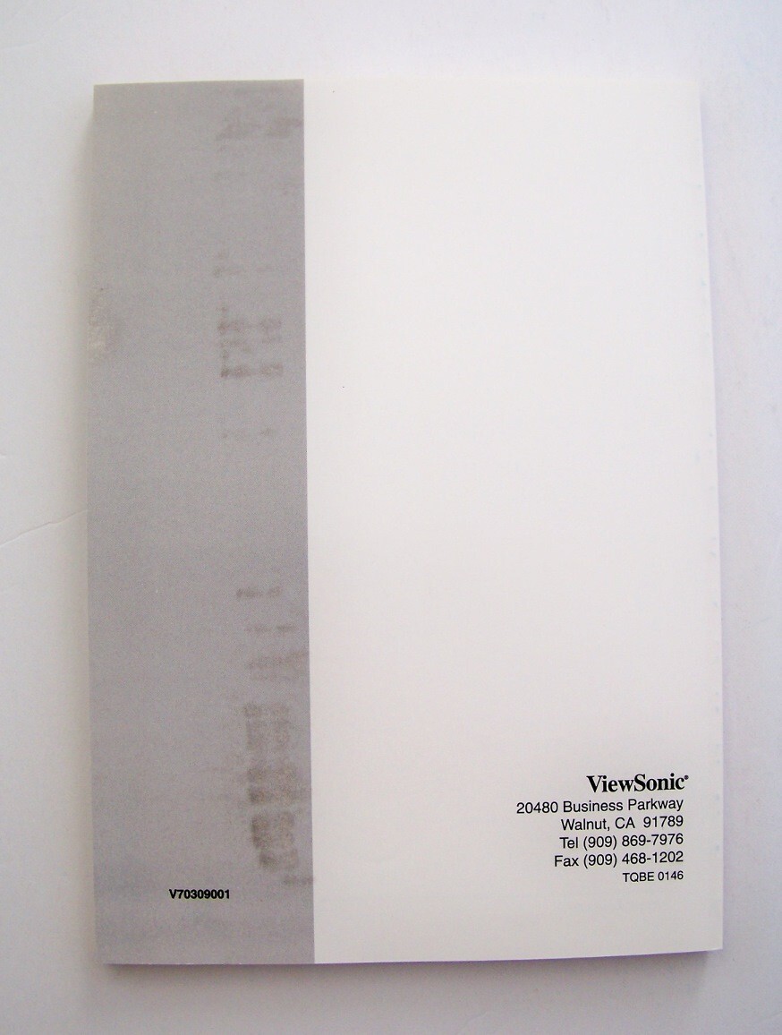 MANUAL ONLY - ViewSonic G771 User's Guide