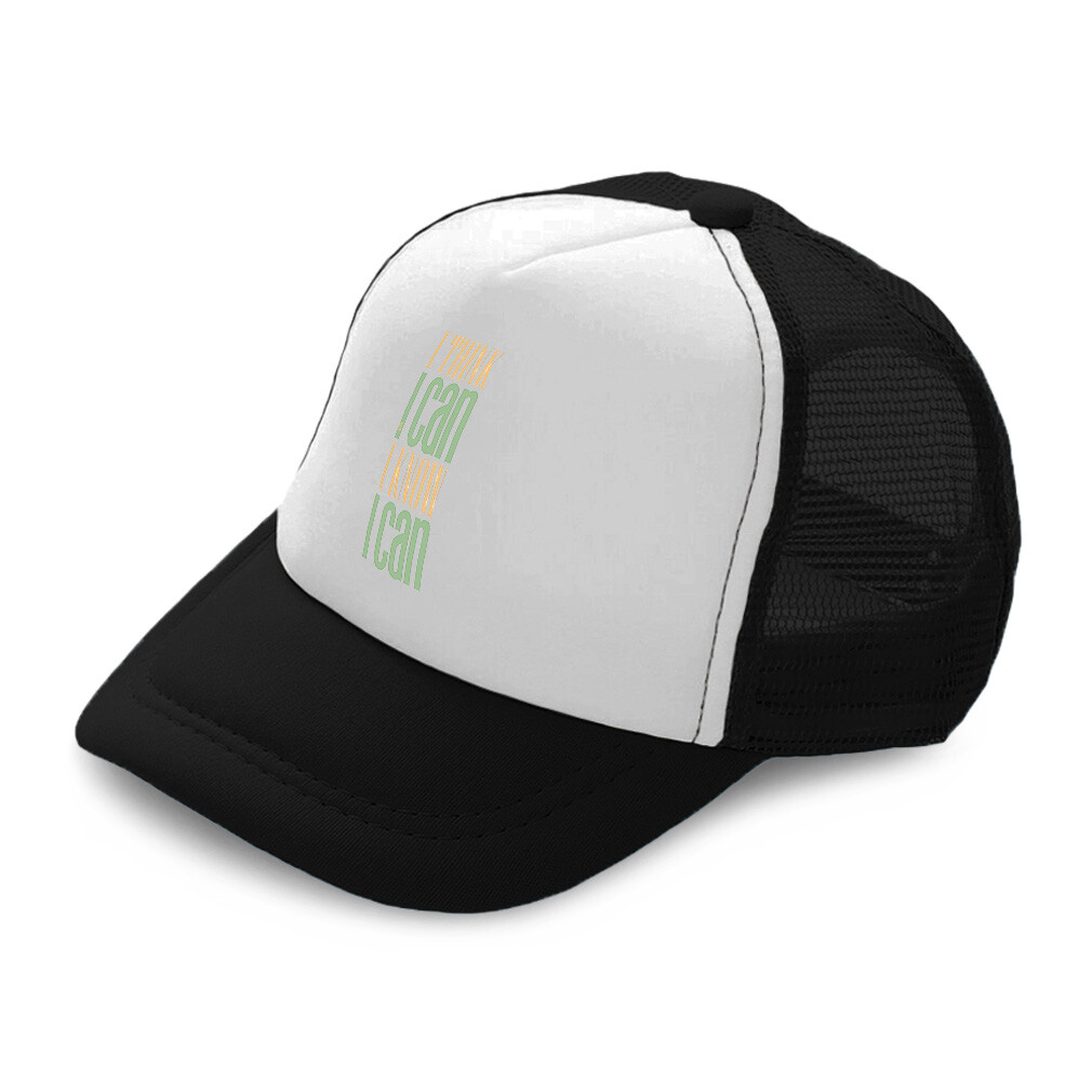Kids Trucker Hat I Think I Can I Know I Can Polyester Boys Caps & Girls Caps