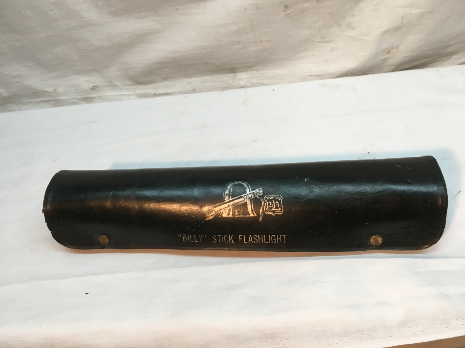 Vintage Police Department Leather  Billy Stick Flash Light Case, 1940s 50s