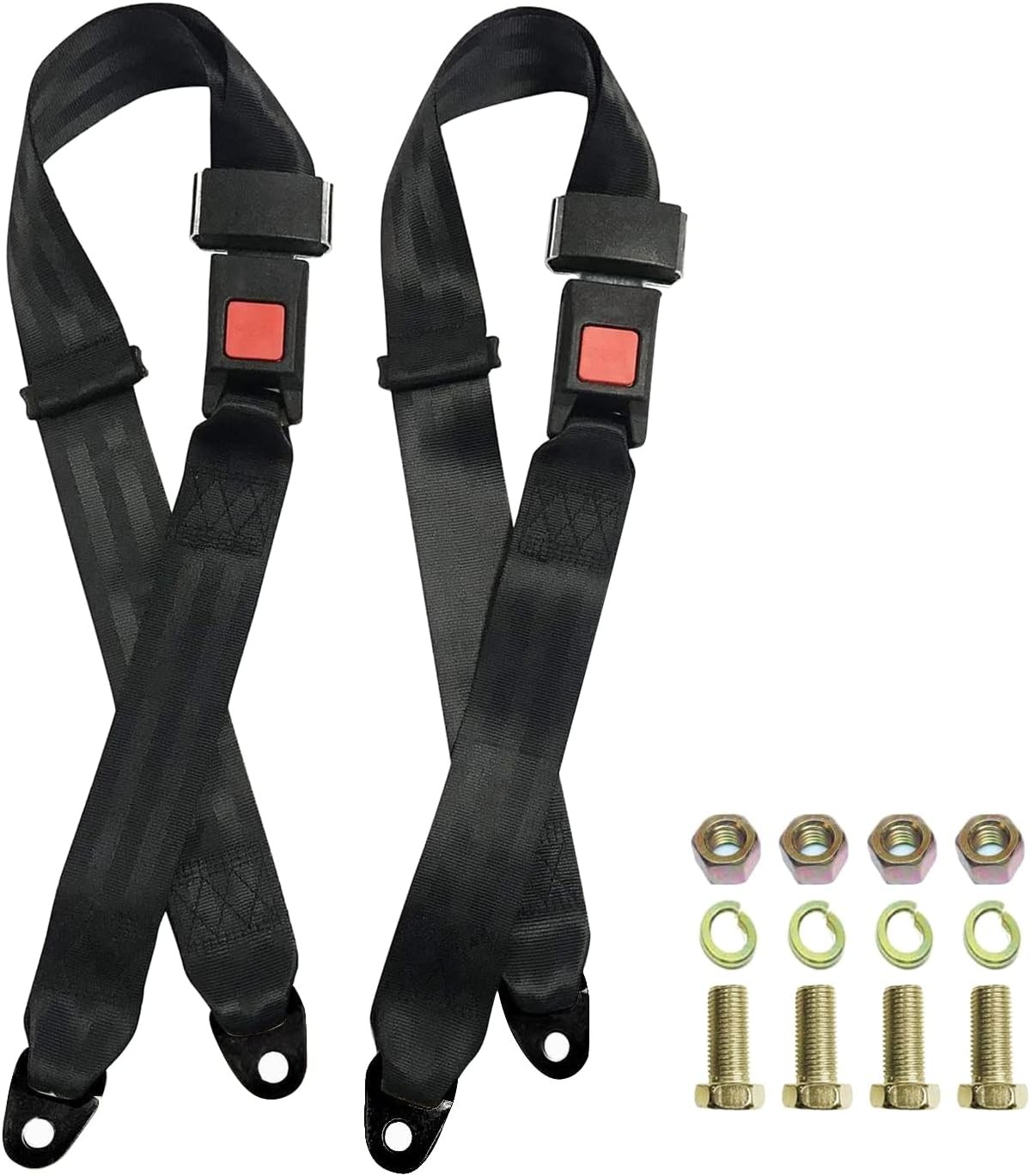 Golf Cart Seat Belt Kit Set of 2, Fits Most Golf Carts, EZGO, Yamaha, UTV, Front