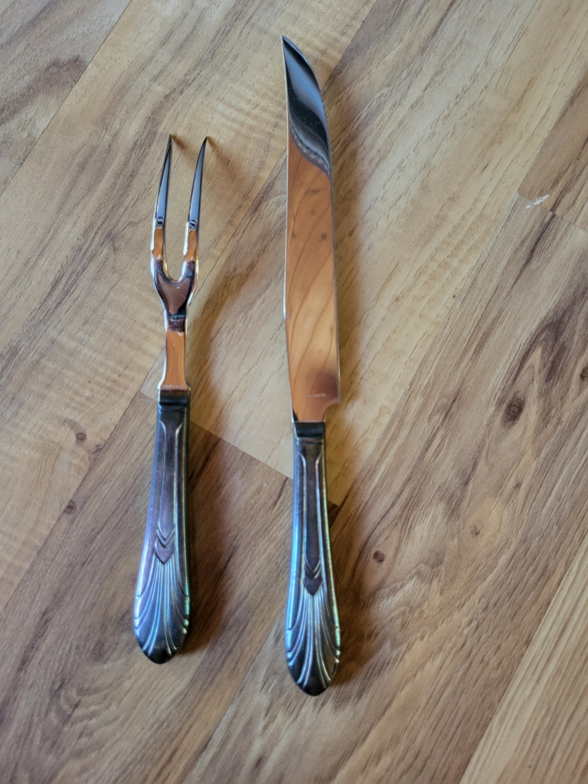 Vintage Stainless Carving Fork & Knife