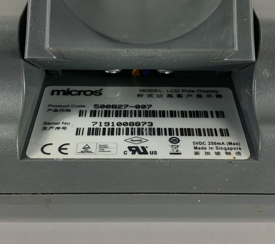 Micros 500827-007 LCD Pole Display