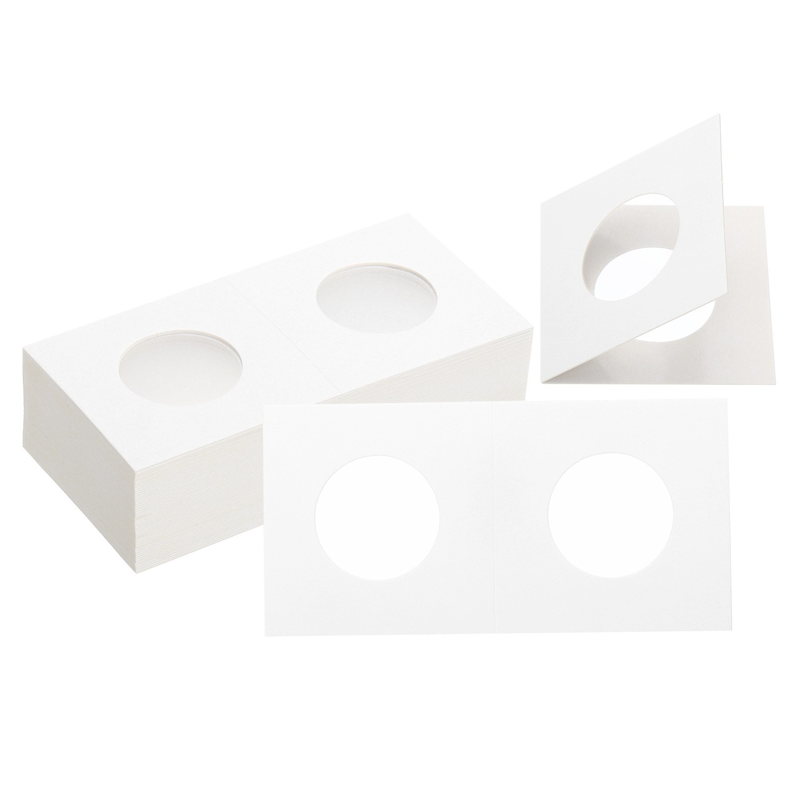 2 x 2 Coin Flips, 100 Pack 26.5mm Cardboard Coin Holder Paper Coin Holders