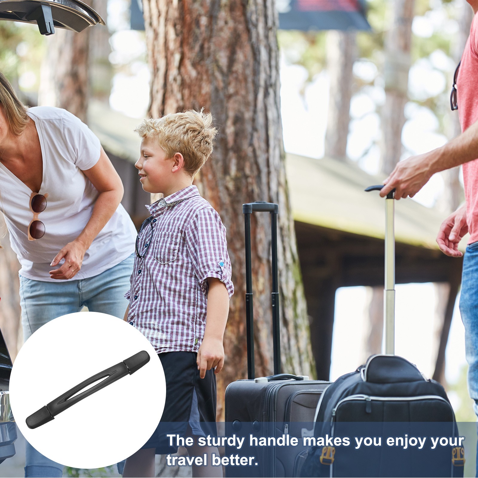 Luggage Handle 7.68" x 0.98" (L x W) Plastic Pull Handle Grip Replacement Black