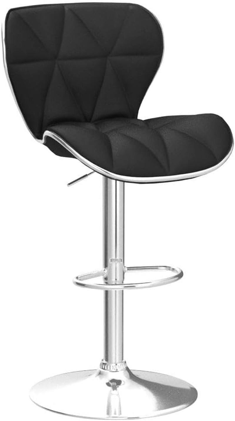 Bar Stools Set of 4 Island Chairs Shell Back PU Leather Adjustable Barstools