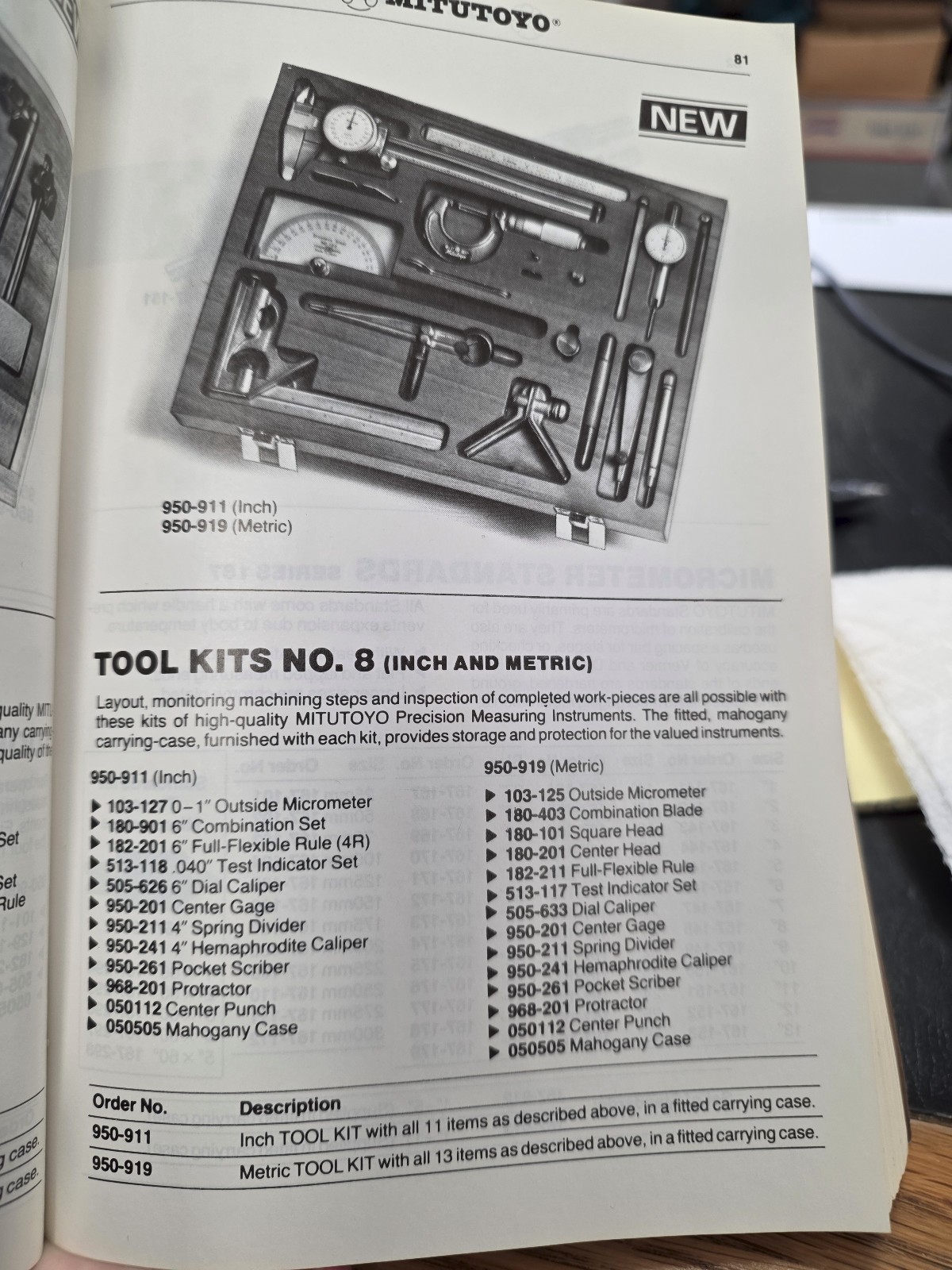 MITUTOYO TOOL SET KIT, Combination Square, Dial Caliper, Indicator, Micrometer..