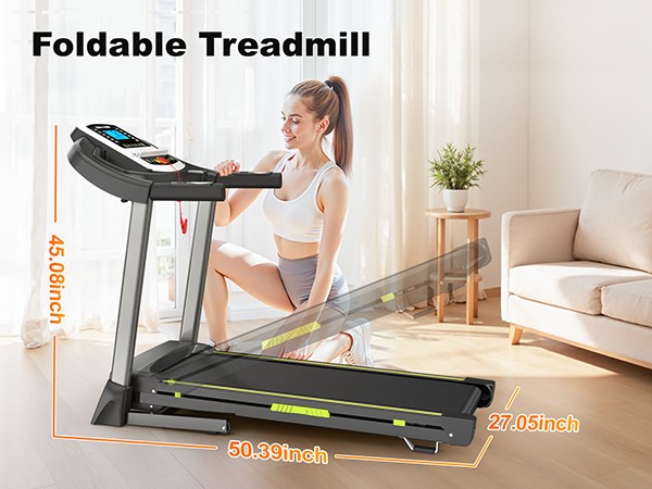 Low Impact Folding Running Machine 4% Slope Indoor Workout Treadmill For Small