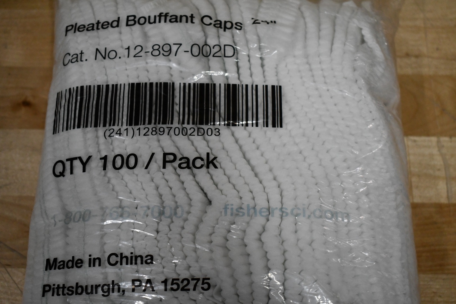 Pack of 100 NEW Fisher Scientific Disposable Polypropylene Bouffant Cap # 12-897