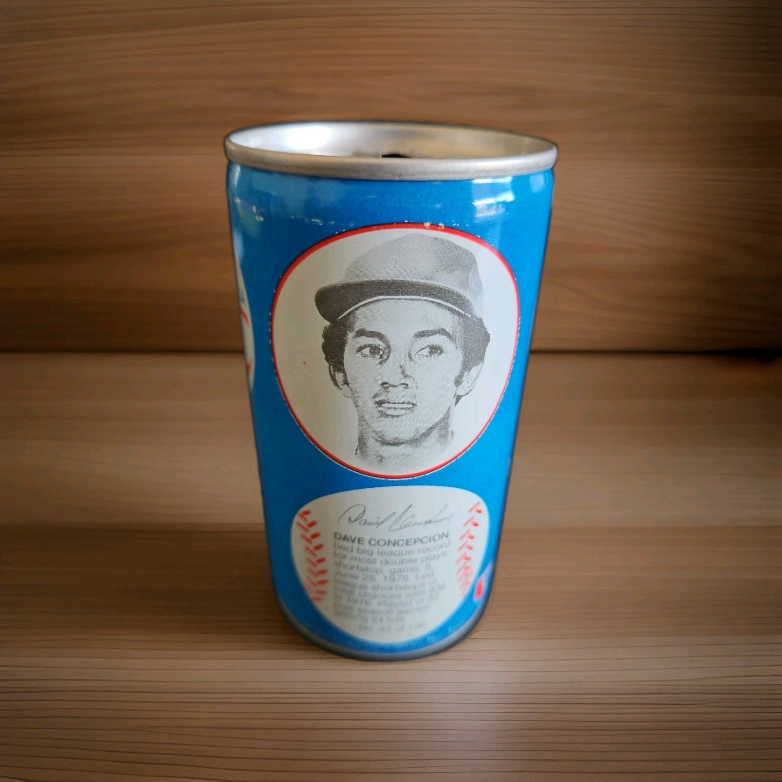 DAVE CONCEPCION EMPTY ROYAL CROWN RC COLA 1978 BASEBALL SODA CAN