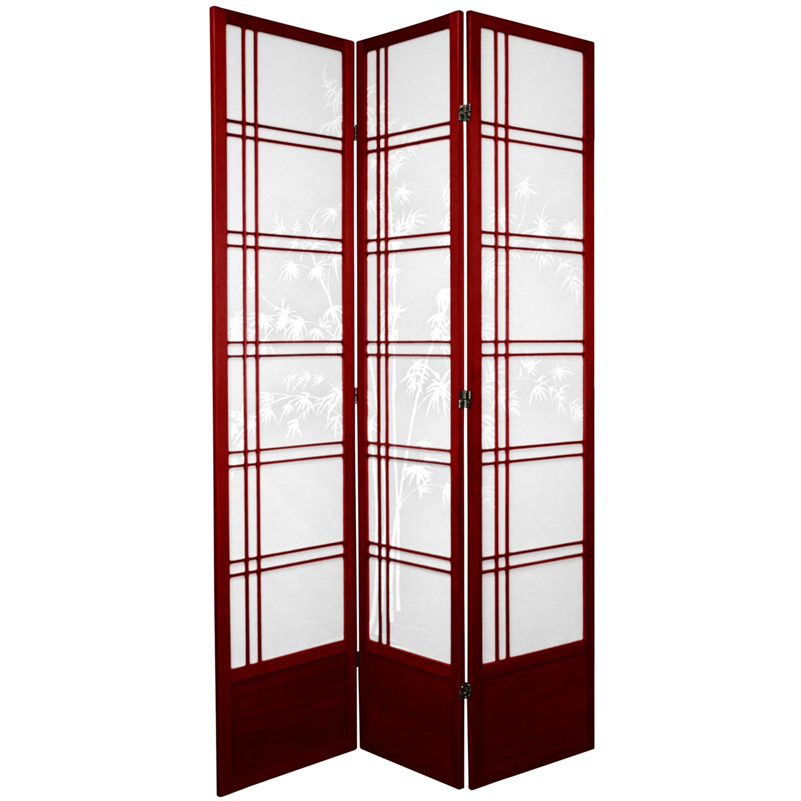7 ft. Tall Bamboo Tree Shoji Screen - Rosewood - 3 Panels