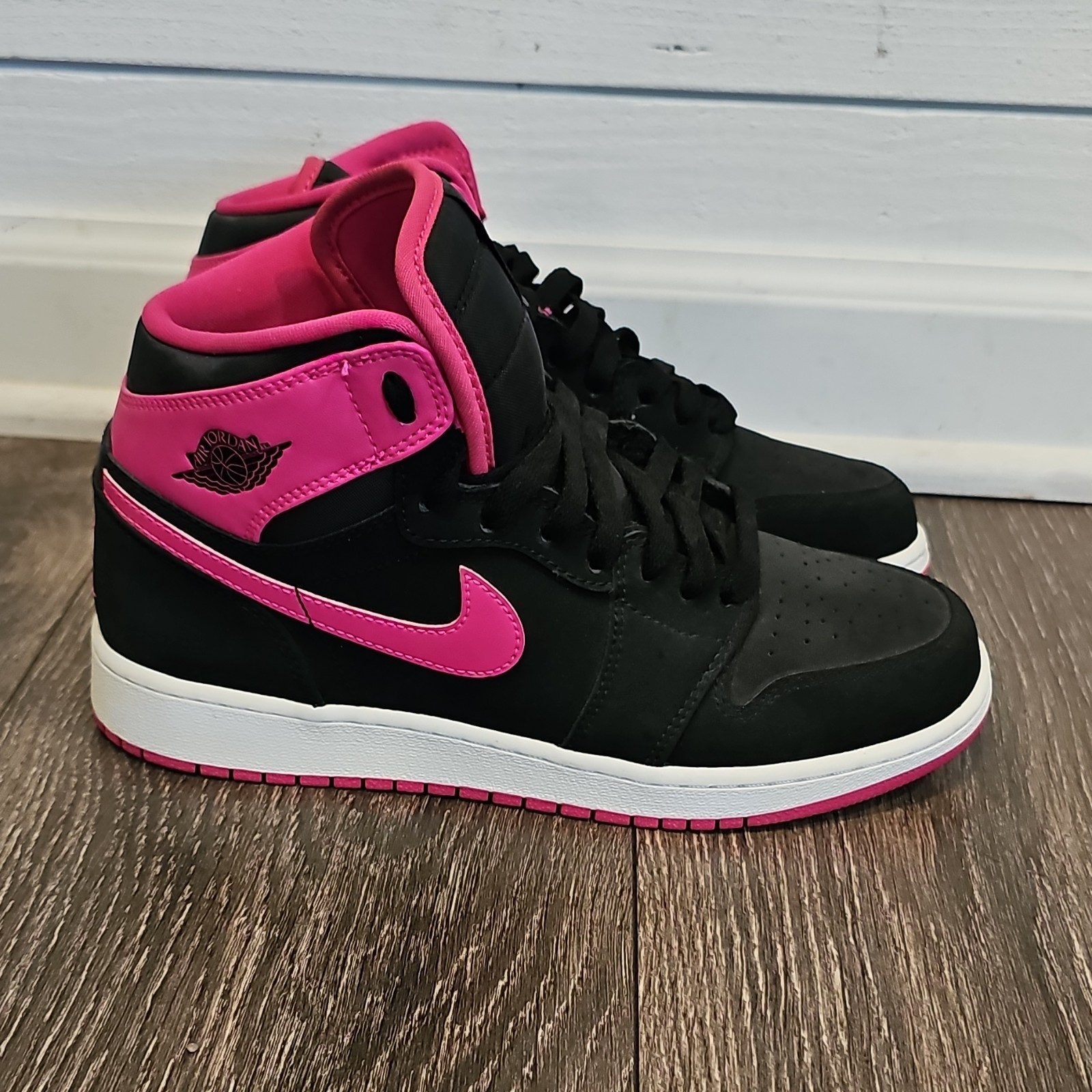 Jordan Air Jordan Black Pink High Top Kids Sneakers 6.5Y 332148-008