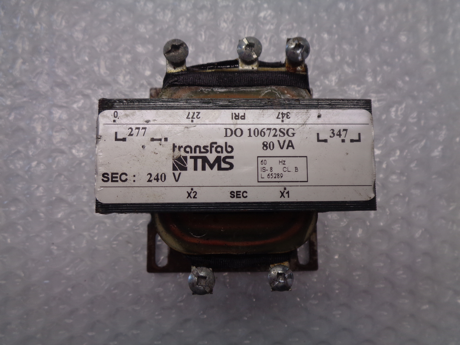 TRANSFAB DO10672SG TRANSFORMER 240V (AS PICTURED) NSNP