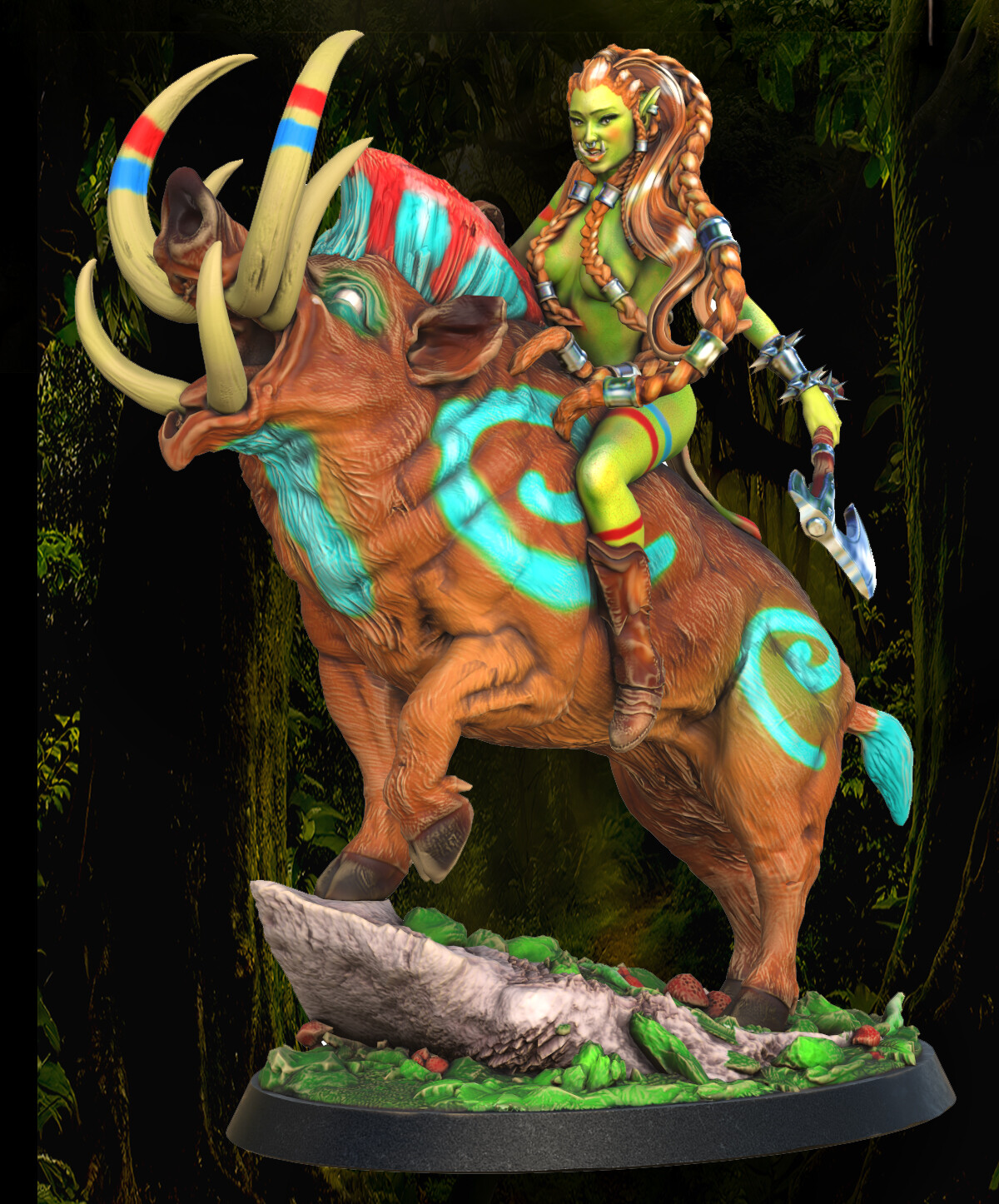 Dungeons & Dragons Playable Character - Pigkin - Piglet Boar Rider 32mm or 75mm